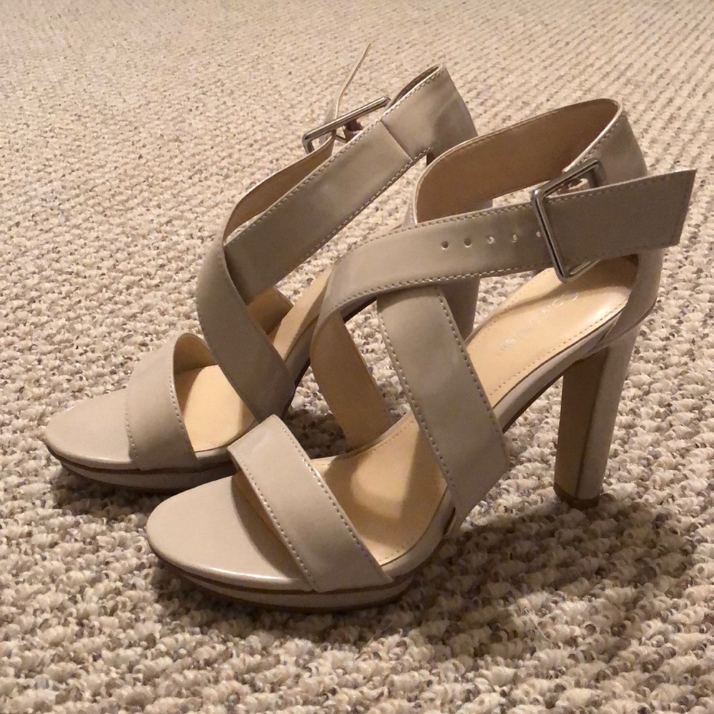 Calvin Klein Beige Strappy Heels